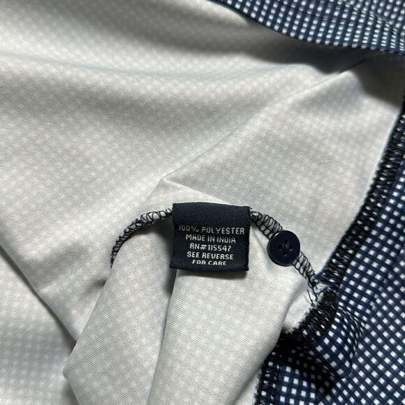HORN LEGEND GINGHAM POLO SHIRT. PERFORMANCE LUXURY NAVY - Picture 5 of 5